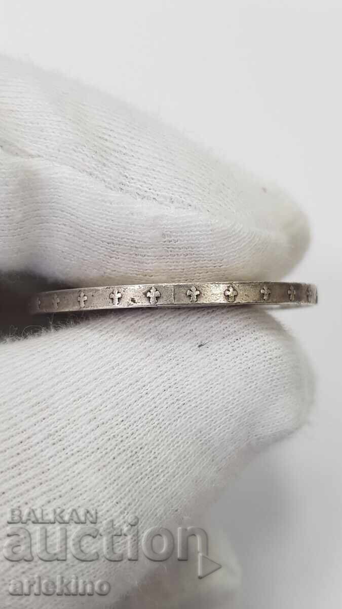 Rare silver coin 5 pesetas 1891 - 7 Rare silver coin 5 pesetas 1891 - 7