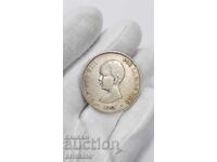 Rare silver coin 5 pesetas 1891
