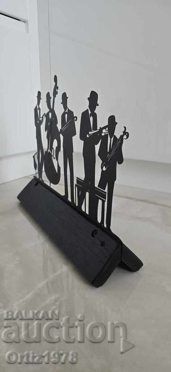 Παράδοση Τζαζ μουσικοί – μέταλλο, ξύλο, 30εκ/40εκ Παράδοση Τζαζ μουσικοί – μέταλλο, ξύλο, 30εκ/40εκ