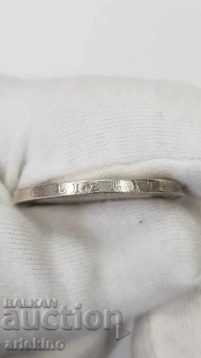 Rare silver coin 5 pesetas 1871 - 5 Rare silver coin 5 pesetas 1871 - 5