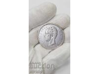 Rare silver coin 5 pesetas 1871