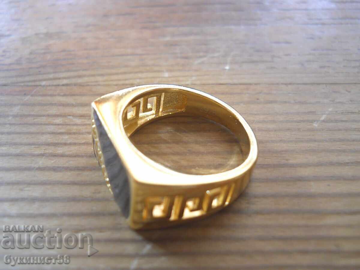 Inel din argint placat cu aur cu motive celtice