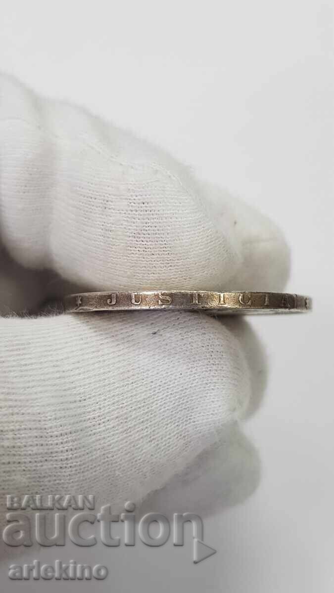 Auction Rare silver coin 5 pesetas 1871 Auction Rare silver coin 5 pesetas 1871