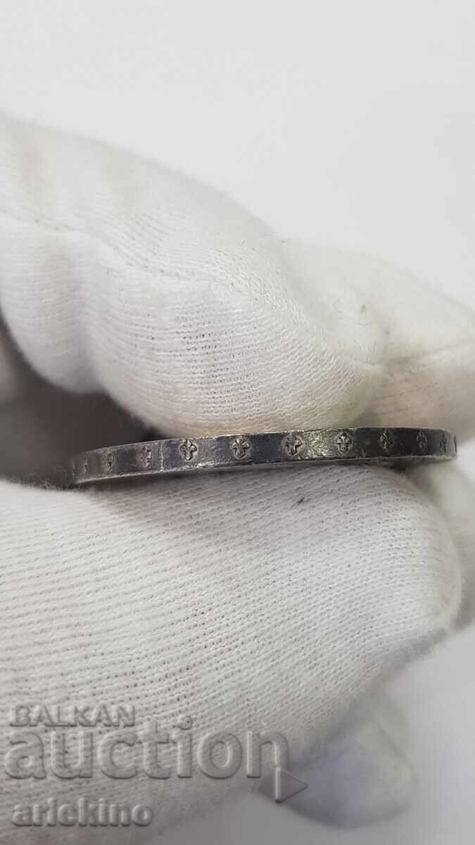 Rare silver coin 5 pesetas 1885 - 6 Rare silver coin 5 pesetas 1885 - 6