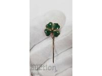 Rare Royal Badge, Clover Pin with Enamel BZNS