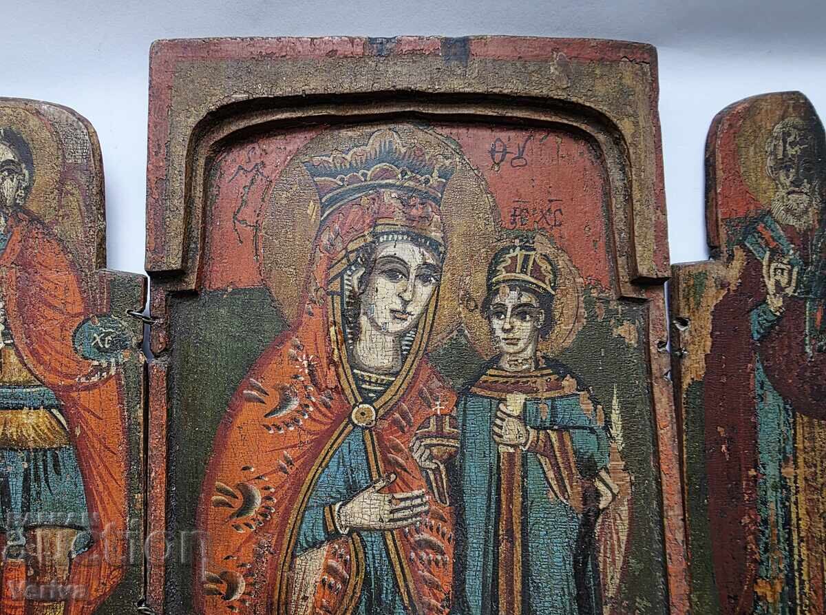 Παράδοση 19ος ΑΙ., ΠΑΛΑΙΟ ΤΡΙΠΤΥΧΟ ΜΕ ΘΕΟΤΟΚΟ ΚΑΙ ΒΡΕΦΟΣ Παράδοση 19ος ΑΙ., ΠΑΛΑΙΟ ΤΡΙΠΤΥΧΟ ΜΕ ΘΕΟΤΟΚΟ ΚΑΙ ΒΡΕΦΟΣ