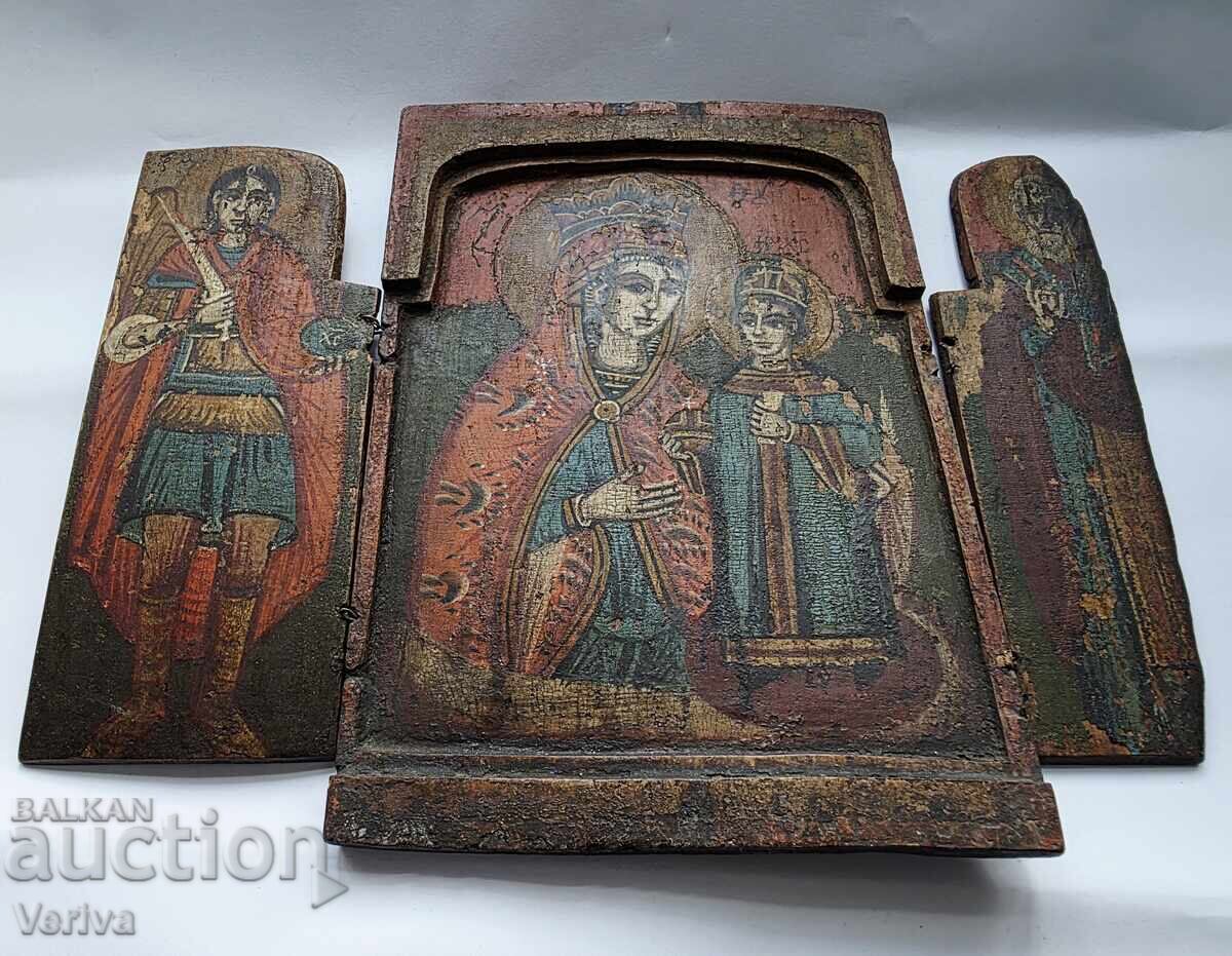 19ος ΑΙ., ΠΑΛΑΙΟ ΤΡΙΠΤΥΧΟ ΜΕ ΘΕΟΤΟΚΟ ΚΑΙ ΒΡΕΦΟΣ 19ος ΑΙ., ΠΑΛΑΙΟ ΤΡΙΠΤΥΧΟ ΜΕ ΘΕΟΤΟΚΟ ΚΑΙ ΒΡΕΦΟΣ