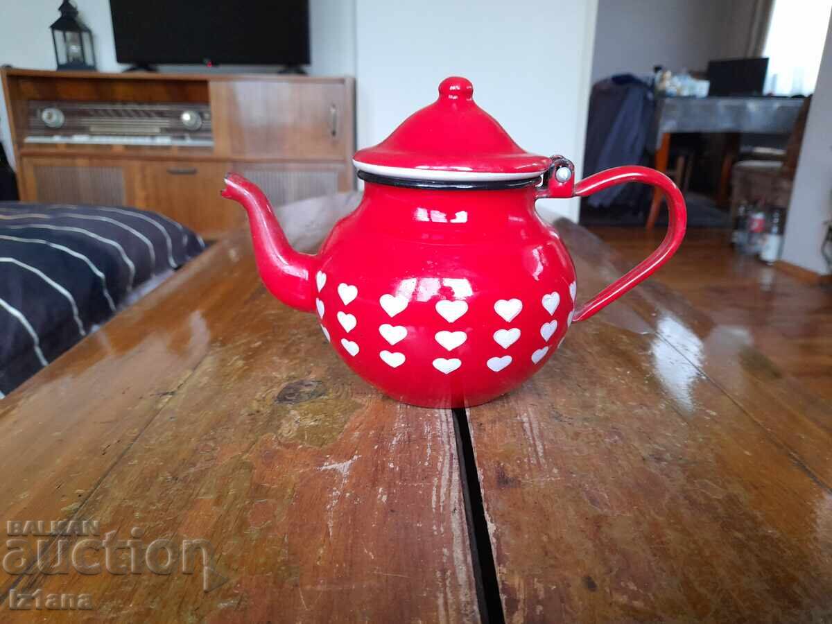 Auction  Old enamel teapot