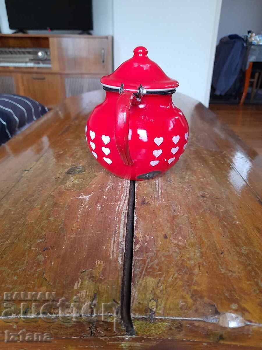 Delivery of Old enamel teapot