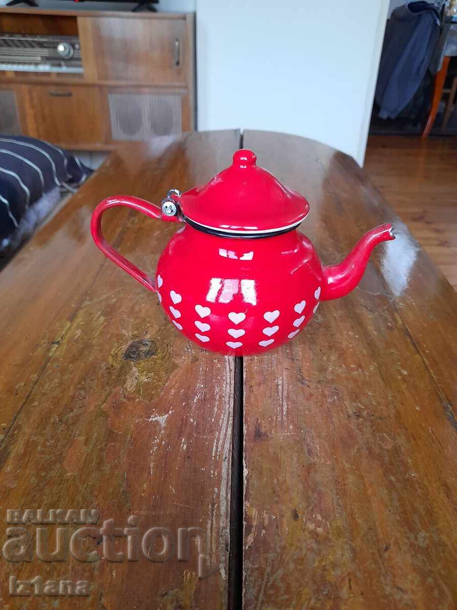 Old enamel teapot