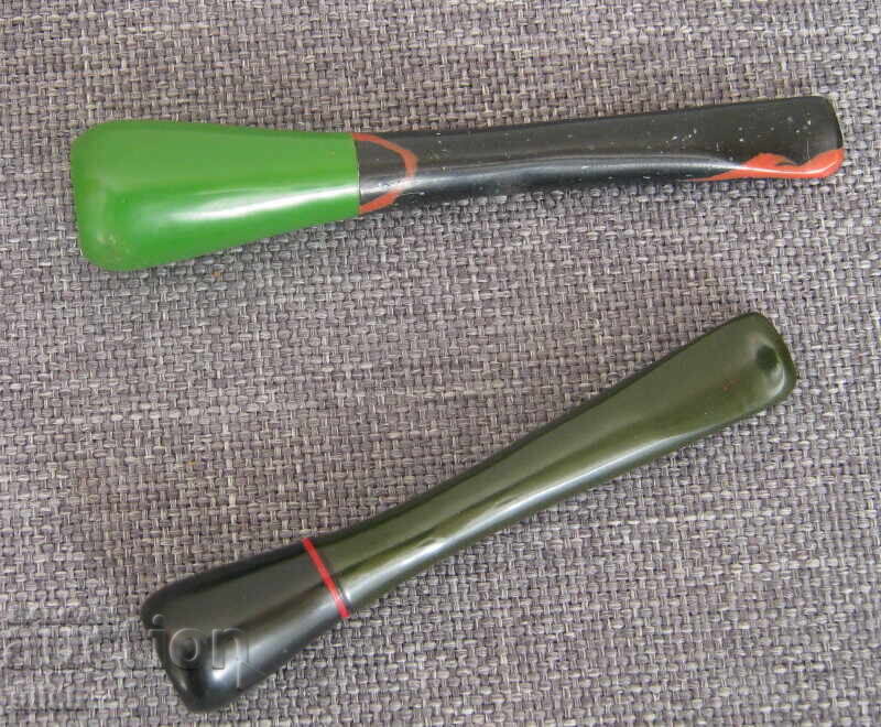 2 țigări vechi din bachelită colorate, țigară din bachelită