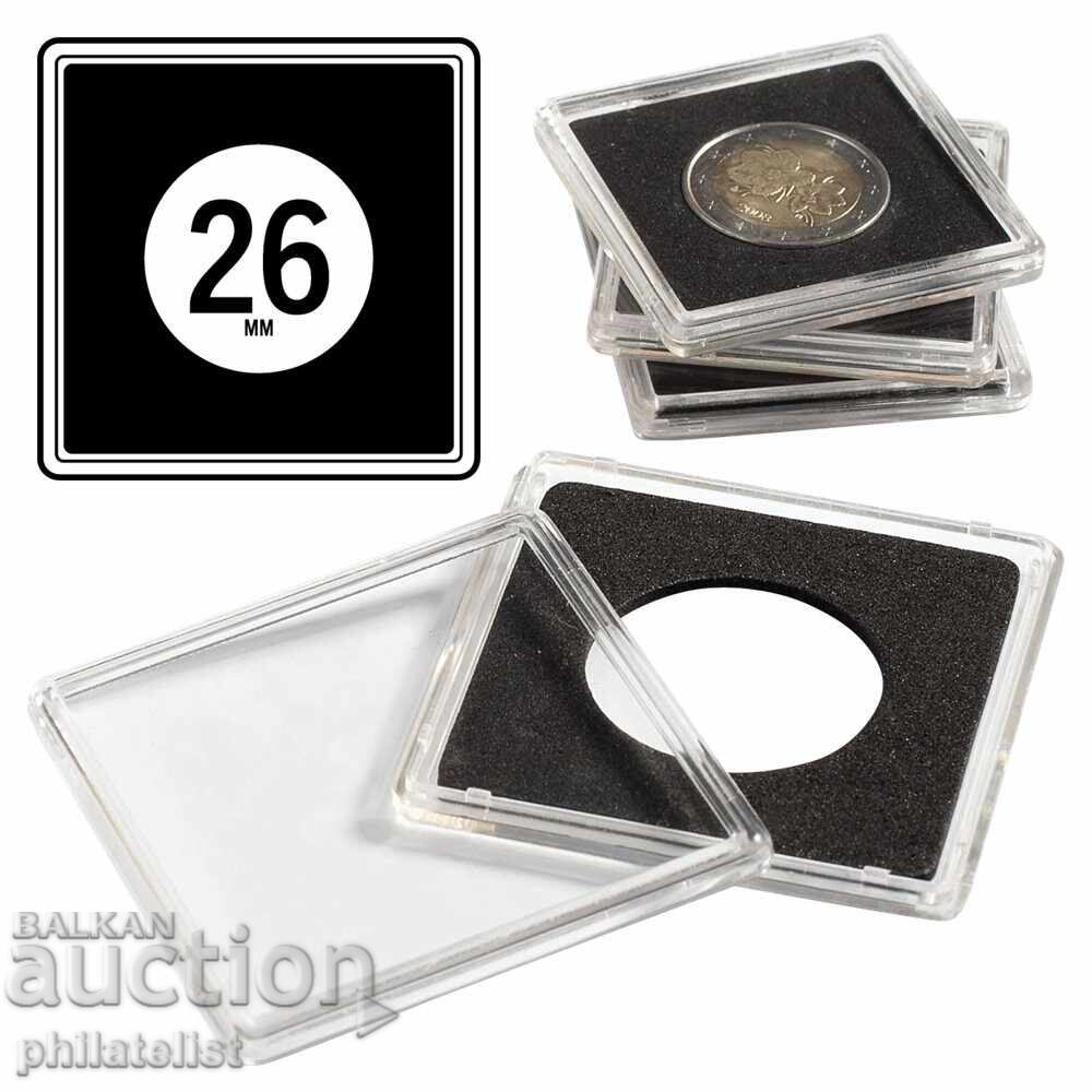 Τετράγωνες κάψουλες QUADRUM για 2 ευρώ νομίσματα, 10 τμχ Τετράγωνες κάψουλες QUADRUM για 2 ευρώ νομίσματα, 10 τμχ