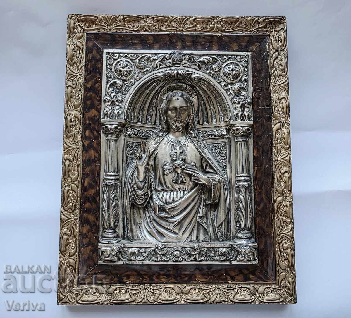 ΕΙΚΟΝΑ ΜΕ ΜΕΤΑΛΛΙΚΟ ΠΕΡΙΘΩΡΙΟ - ΙΗΣΟΥΣ ΙΕΡΑ ΚΑΡΔΙΑ - M.REGISTRADO με τιμή 34.00 BGN | € 17.38 ΕΙΚΟΝΑ ΜΕ ΜΕΤΑΛΛΙΚΟ ΠΕΡΙΘΩΡΙΟ - ΙΗΣΟΥΣ ΙΕΡΑ ΚΑΡΔΙΑ - M.REGISTRADO με τιμή 34.00 BGN | € 17.38