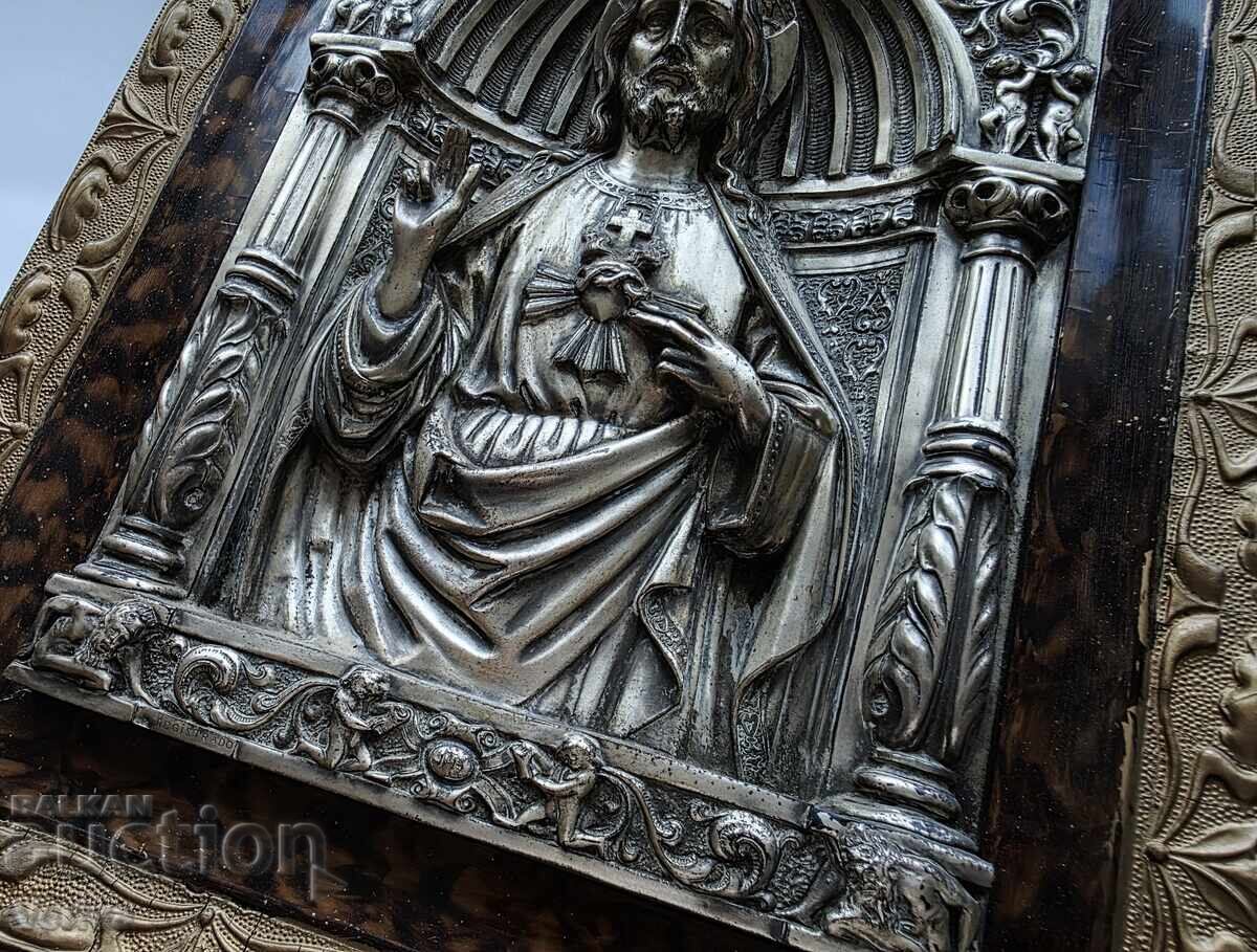 ΕΙΚΟΝΑ ΜΕ ΜΕΤΑΛΛΙΚΟ ΠΕΡΙΘΩΡΙΟ - ΙΗΣΟΥΣ ΙΕΡΑ ΚΑΡΔΙΑ - M.REGISTRADO - 6 ΕΙΚΟΝΑ ΜΕ ΜΕΤΑΛΛΙΚΟ ΠΕΡΙΘΩΡΙΟ - ΙΗΣΟΥΣ ΙΕΡΑ ΚΑΡΔΙΑ - M.REGISTRADO - 6