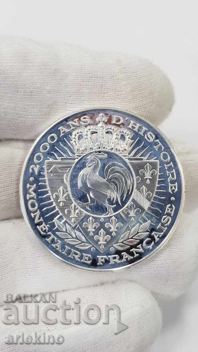 Collectible Silver, Gold-plated Coin, Medal France 999 AD - 5 Collectible Silver, Gold-plated Coin, Medal France 999 AD - 5