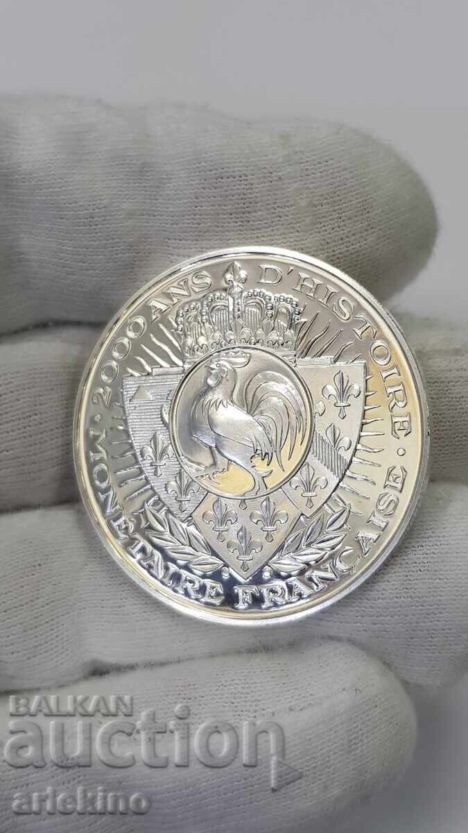 Collectible Silver, Gold-plated Coin, Medal France 999 AD - 7 Collectible Silver, Gold-plated Coin, Medal France 999 AD - 7