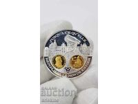 Collectible Silver, Gold-plated Coin, Medal France 999 AD