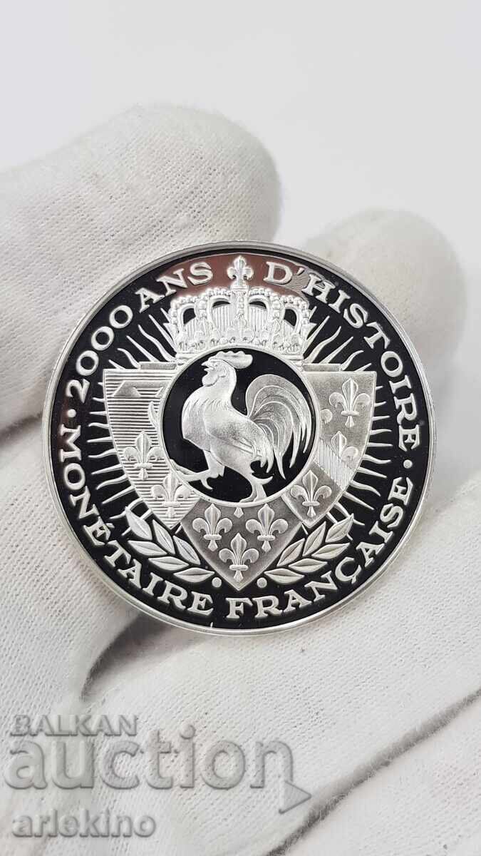 Collectible Silver, Gold-plated Coin, Medal France 999 AD - 5 Collectible Silver, Gold-plated Coin, Medal France 999 AD - 5