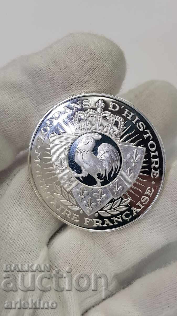 Collectible Silver, Gold-plated Coin, Medal France 999 AD - 7 Collectible Silver, Gold-plated Coin, Medal France 999 AD - 7