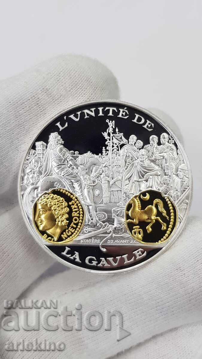 Collectible Silver, Gold-plated Coin, Medal France 999 AD Collectible Silver, Gold-plated Coin, Medal France 999 AD