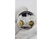 Collectible Silver, Gold-plated Coin, Medal France 999 AD