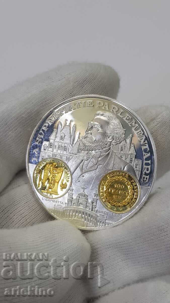 Collectible Silver, Gold-plated Coin, Medal France 999 AD with price 78.00 BGN | € 39.88