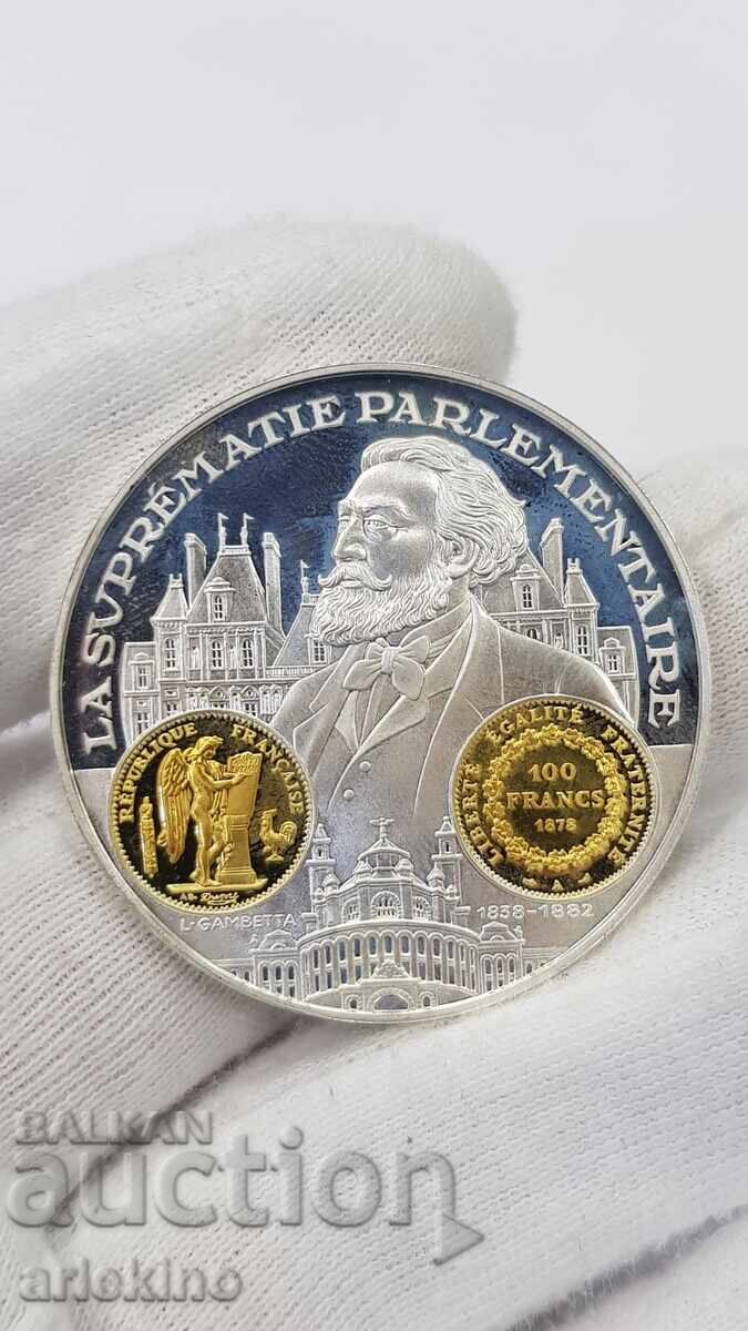 Auction  Collectible Silver, Gold-plated Coin, Medal France 999 AD