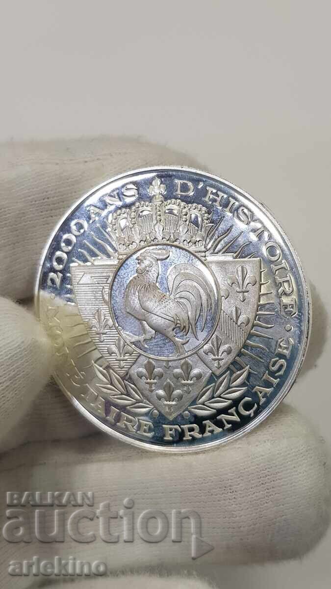 Collectible Silver, Gold-plated Coin, Medal France 999 AD - 7