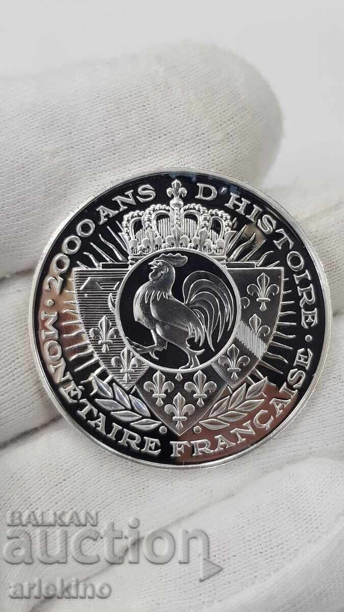 Delivery of Collectible Silver, Gold-plated Coin, Medal France 999 AD Delivery of Collectible Silver, Gold-plated Coin, Medal France 999 AD