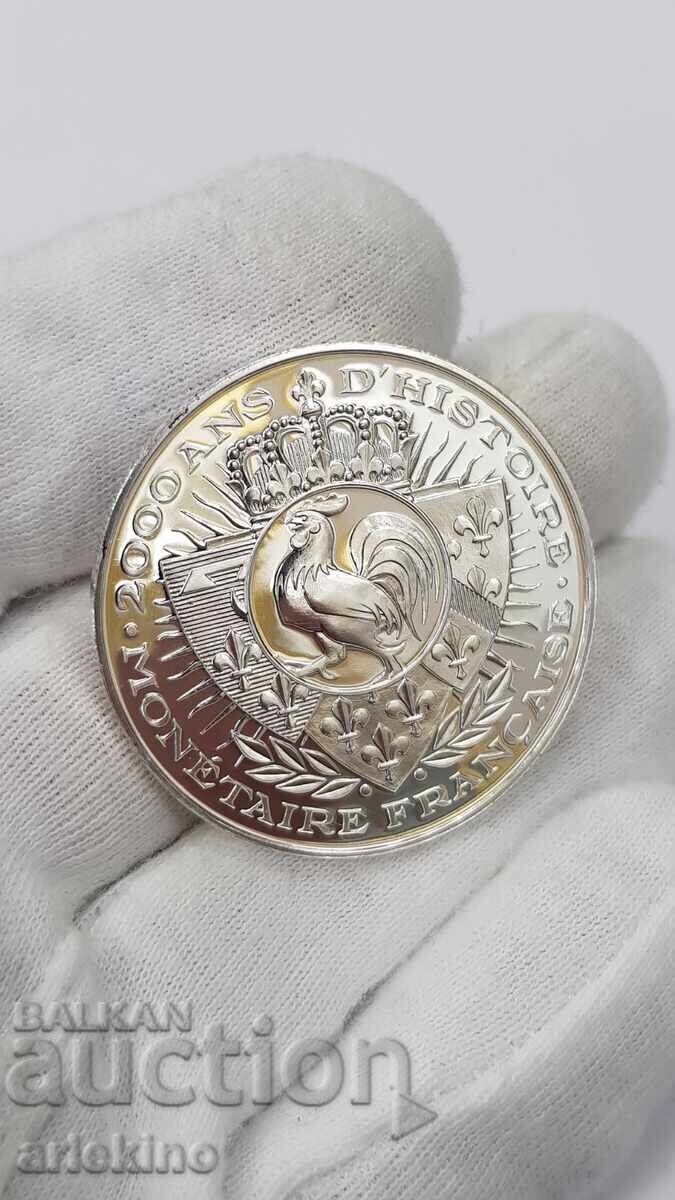 Collectible Silver, Gold-plated Coin, Medal France 999 AD - 6 Collectible Silver, Gold-plated Coin, Medal France 999 AD - 6