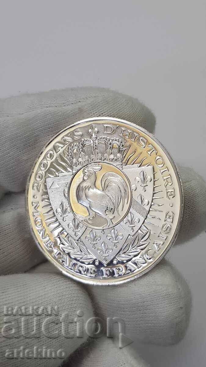 Collectible Silver, Gold-plated Coin, Medal France 999 AD - 5