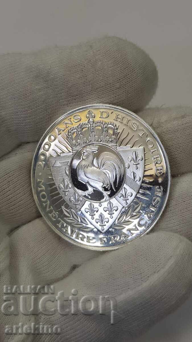 Collectible Silver, Gold-plated Coin, Medal France 999 AD - 6 Collectible Silver, Gold-plated Coin, Medal France 999 AD - 6