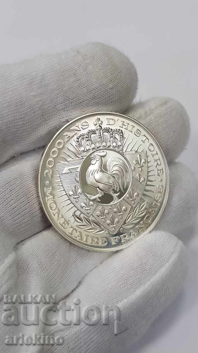 Collectible Silver, Gold-plated Coin, Medal France 999 AD - 7 Collectible Silver, Gold-plated Coin, Medal France 999 AD - 7