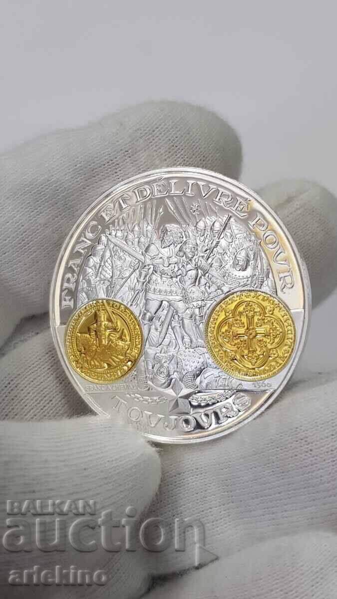 Collectible Silver, Gold-plated Coin, Medal France 999 AD with price 95.00 BGN | € 48.57