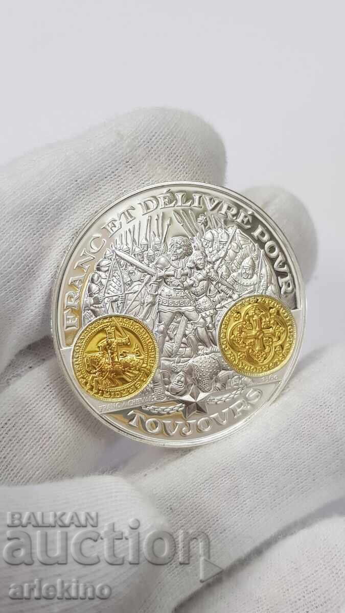 Auction  Collectible Silver, Gold-plated Coin, Medal France 999 AD