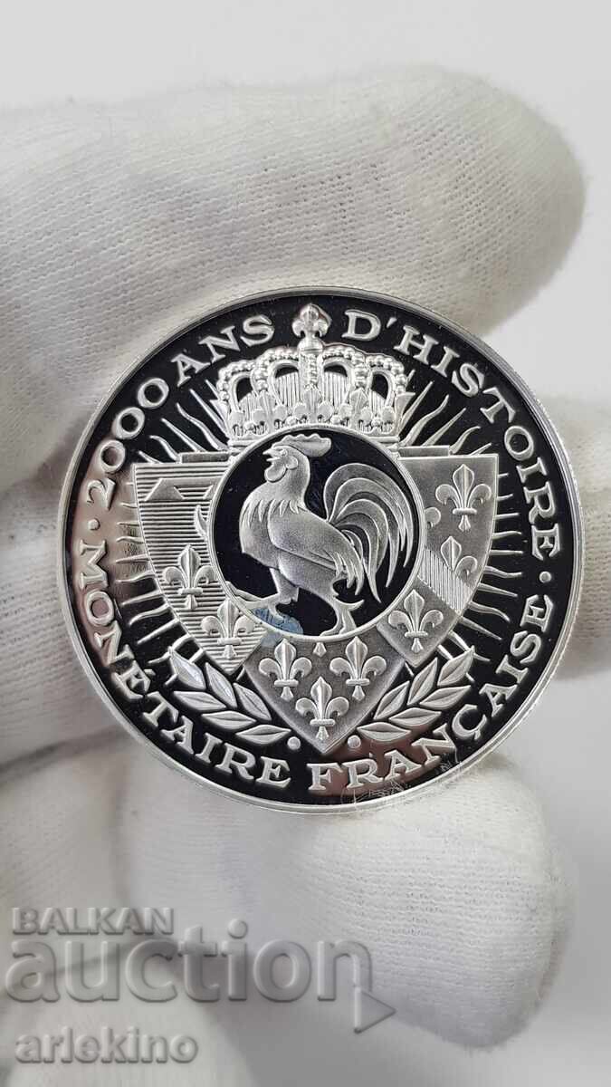 Delivery of Collectible Silver, Gold-plated Coin, Medal France 999 AD