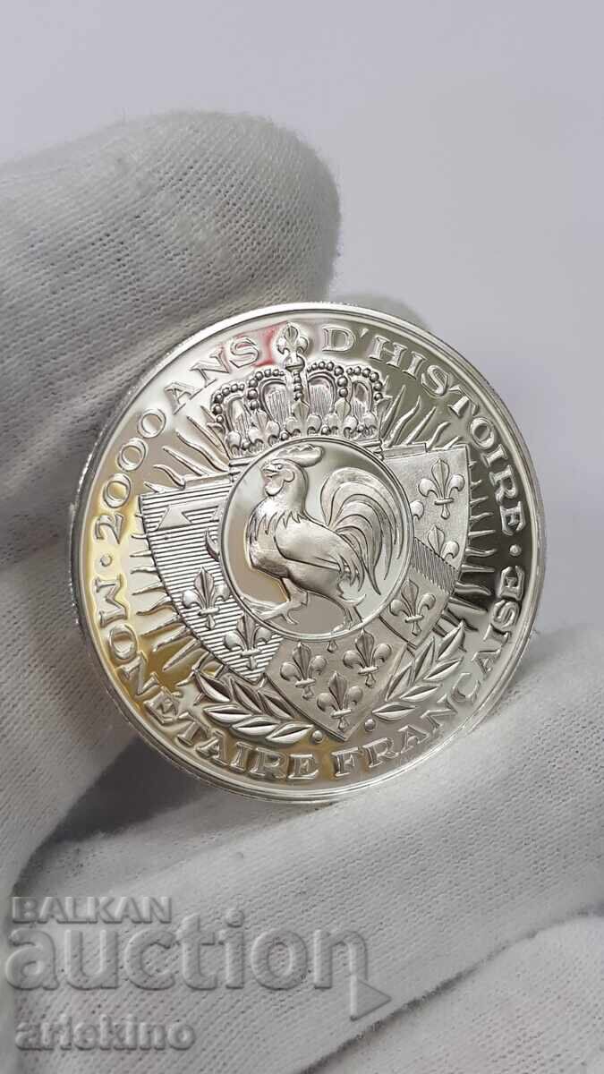 Collectible Silver, Gold-plated Coin, Medal France 999 AD - 5 Collectible Silver, Gold-plated Coin, Medal France 999 AD - 5