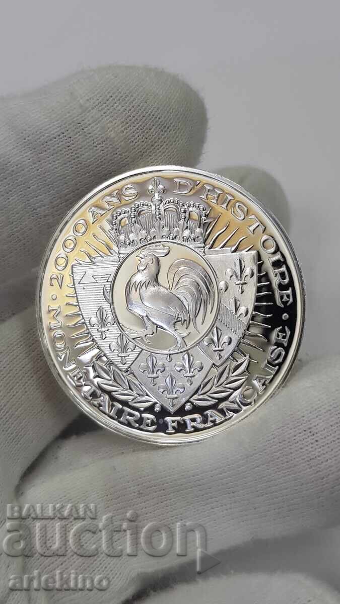 Collectible Silver, Gold-plated Coin, Medal France 999 AD - 6 Collectible Silver, Gold-plated Coin, Medal France 999 AD - 6