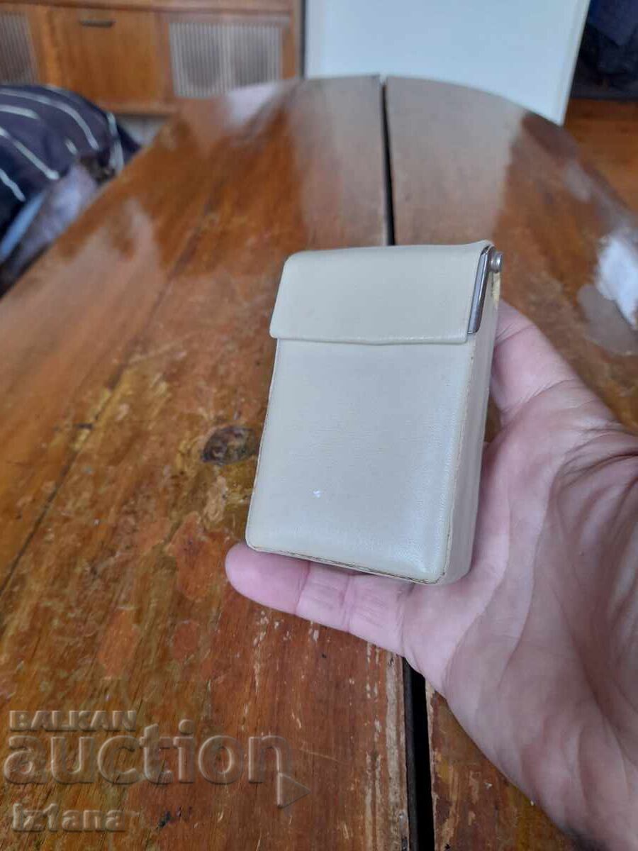 Old leather snuffbox, cigarette case ZRI October Vidin with price 32.00 BGN | € 16.36