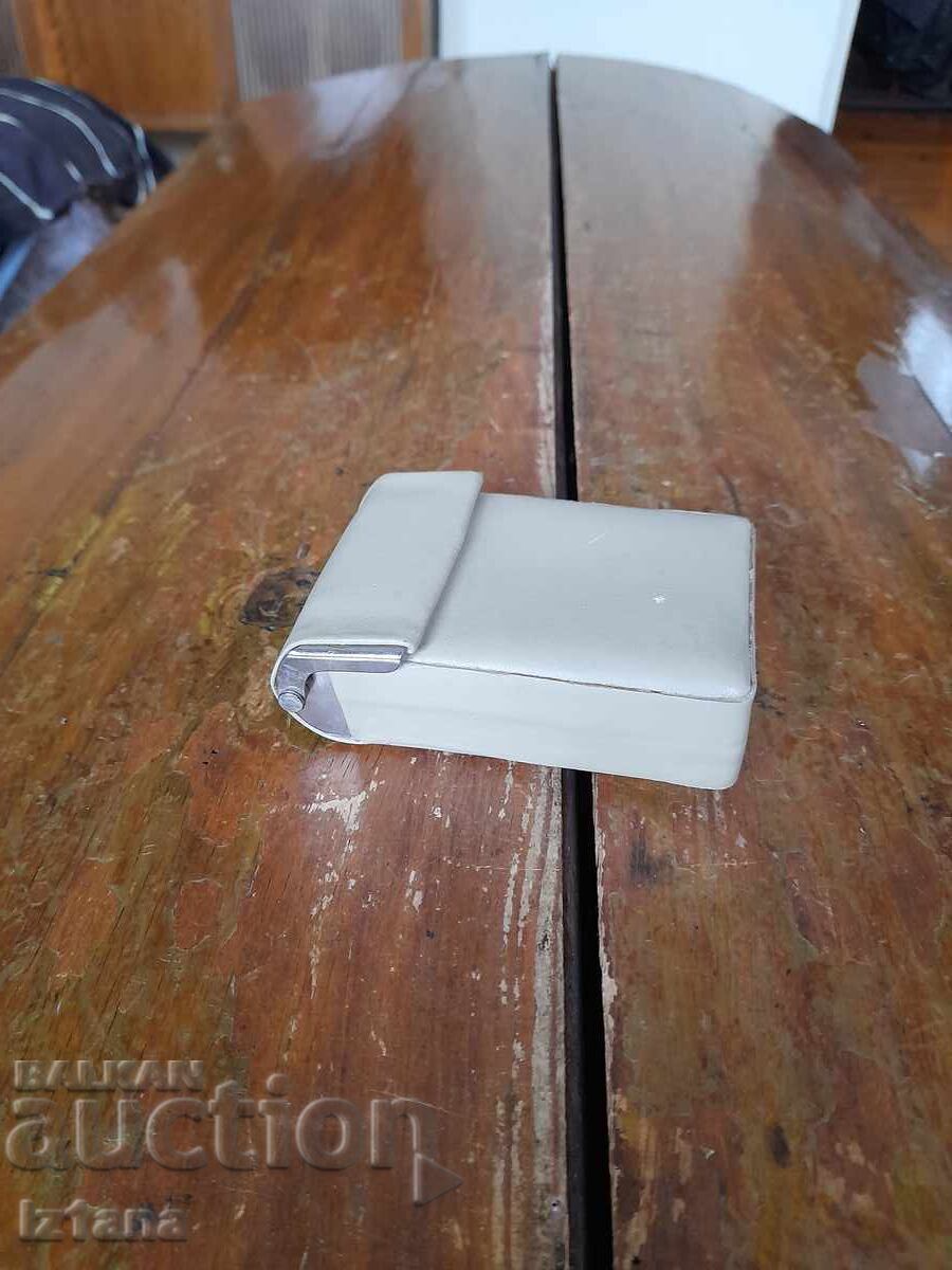 Old leather snuffbox, cigarette case ZRI October Vidin