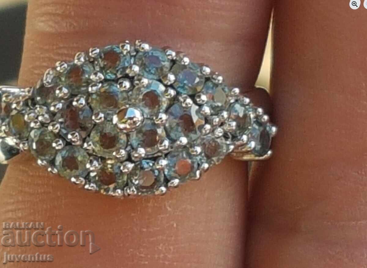 SILVER RING WITH COLOR-CHANGING SAPPHIRES CERTIFICATE with price 380.00 BGN | € 194.29 SILVER RING WITH COLOR-CHANGING SAPPHIRES CERTIFICATE with price 380.00 BGN | € 194.29