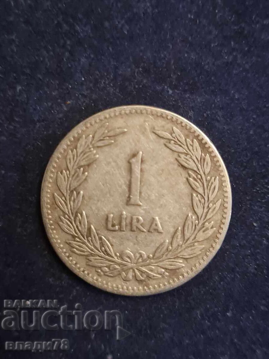 Silver Coin 1 Lira 1947 - 5 Silver Coin 1 Lira 1947 - 5