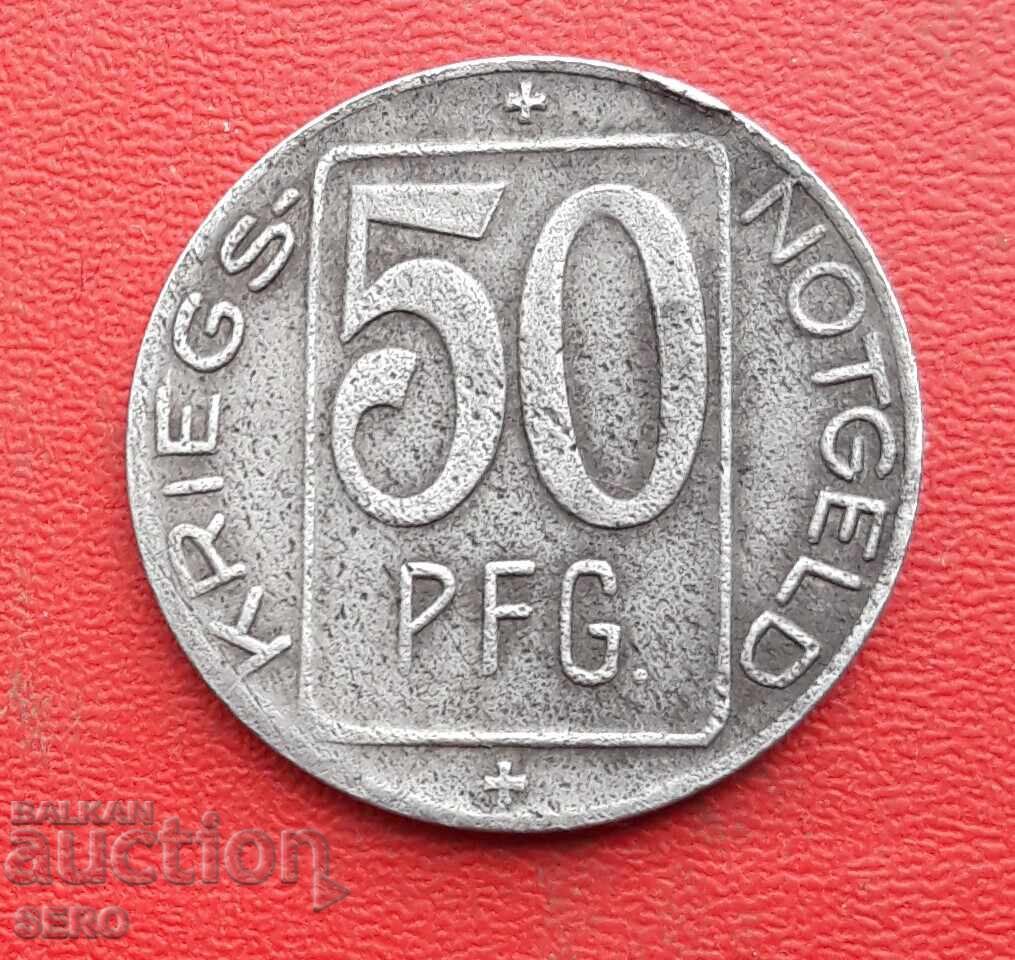 Γερμανία-Βάδη-Βυρτεμβέργη-Έμπινγκεν-50 πφένιχ 1918 Γερμανία-Βάδη-Βυρτεμβέργη-Έμπινγκεν-50 πφένιχ 1918