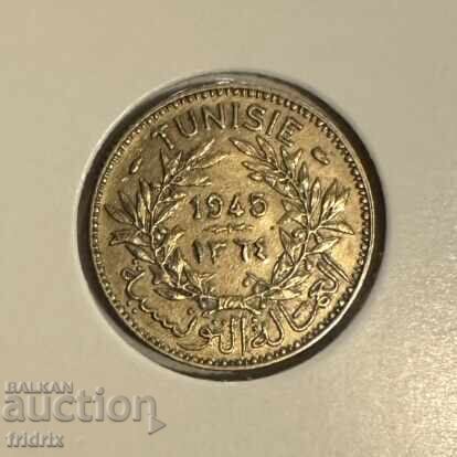 Tunisia 1 franc 1945 Z.O with price 10.00 BGN | € 5.11