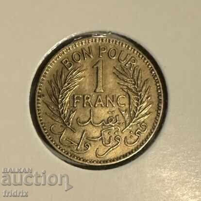 Tunisia 1 franc 1945 Z.O