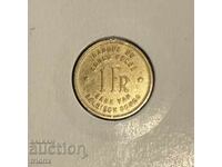 Kongo Belgian 1 frank / Belgian Congo 1 franc 1944 ZHO