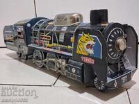 Детска ламаринена играчка локомотив кола количка вагон влак