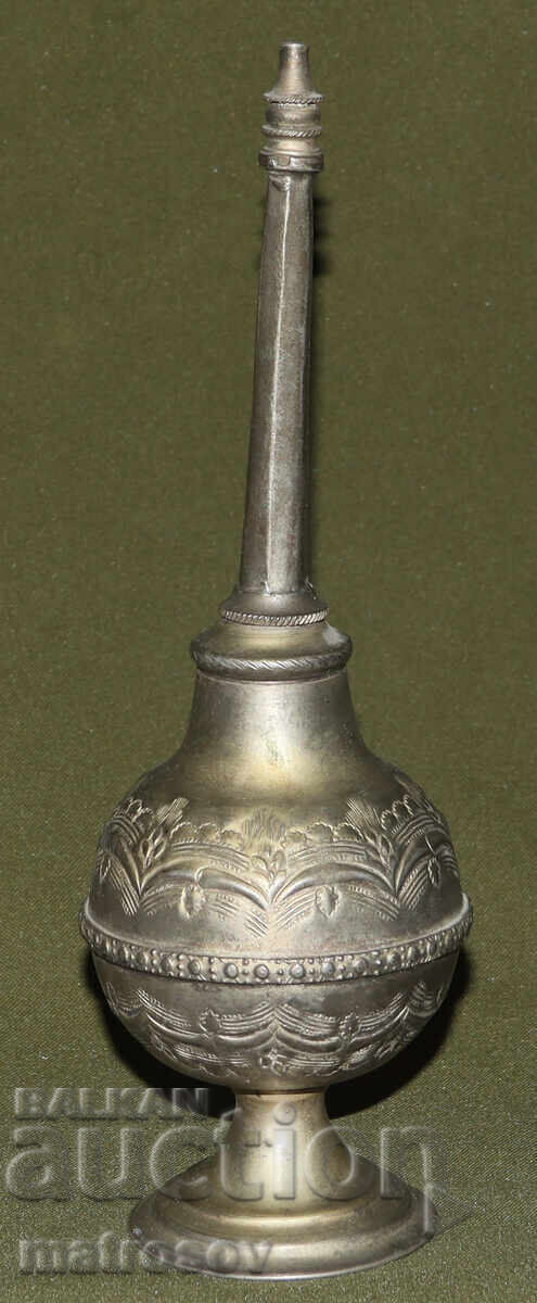 Old silver-plated handmade container for perfume, rose water with price 220.00 BGN | € 112.48