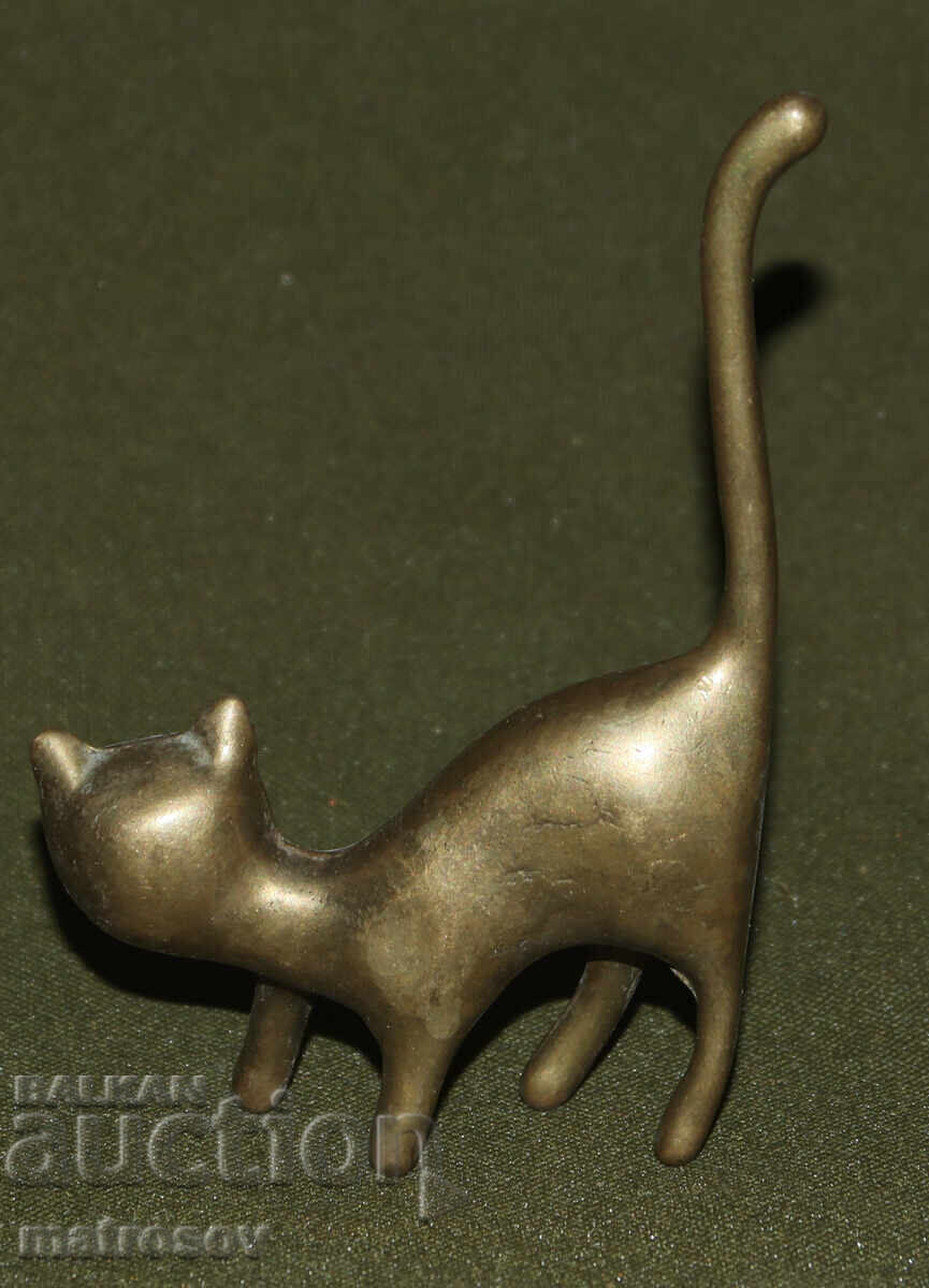 Brass decorative statue figurine cat - 5