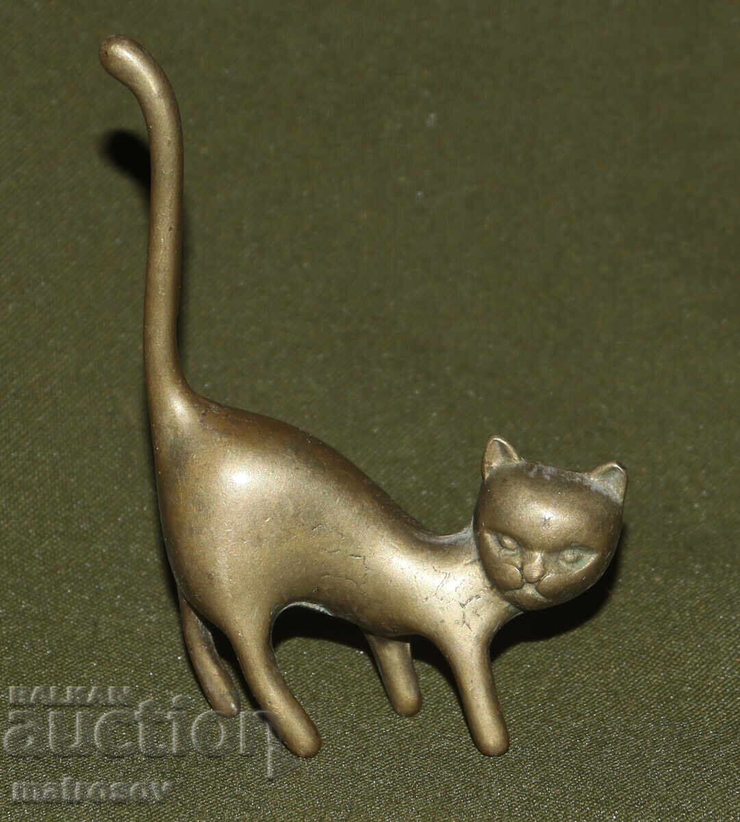 Brass decorative statue figurine cat